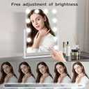 Kotdning Vanity Mirror with Lights,Lighted Vanity Mirror with 12 Dimmable Bulbs for Dressing Room & Bedroom,3 Color Lighting,Modes Detachable 10x Magnification 360Ratation (White) 14.6" L x 17" W