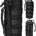 Tactical MOLLE Bottle Pouch Bag, Travel/Sprots Molle Water Bottle Holder with Drawstring Open Top and Mesh Bottom 