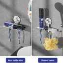 Razor Holder Shower - Suction Cup Razor Hanger with 3 Hooks & Shaving Cream Shelf, Suction Cup Shaver Holder for Towels, Sponges(Silver)