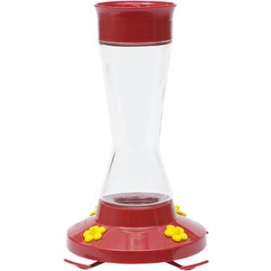 Perky-Pet Pinch-Waist Glass Hummingbird Feeder 16 oz Nectar Capacity - Wide Mouth Humming bird Feeder - Bee Guards, Ant Moats, Durable Glass Bottle - 210PB, Easy to Clean