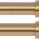 VOIIY 2 Pack Gold Curtain Rods for Windows 48 to 84 Inch(4-7 Feet),1" Diameter Drapery Rods with Modern Style End Cap Finials,Size:36-88 Inch,Warm Gold