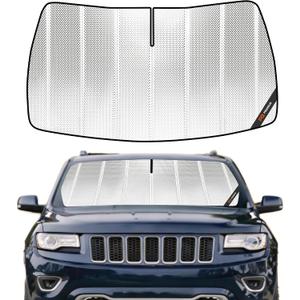 Pigenius Windshield Sun Shade for Jeep Grand Cherokee 2014-2021.Full Coverage Rearview Mirror Shade for Ultimate Protection