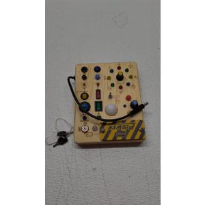 Joyreal Montessori Busy Board Wooden Sensory Toys for Toddler with LED Light Up Switch, Baby Fidget Board Travel Toys for 18+ Months, Boys Girls Birthday, Medium