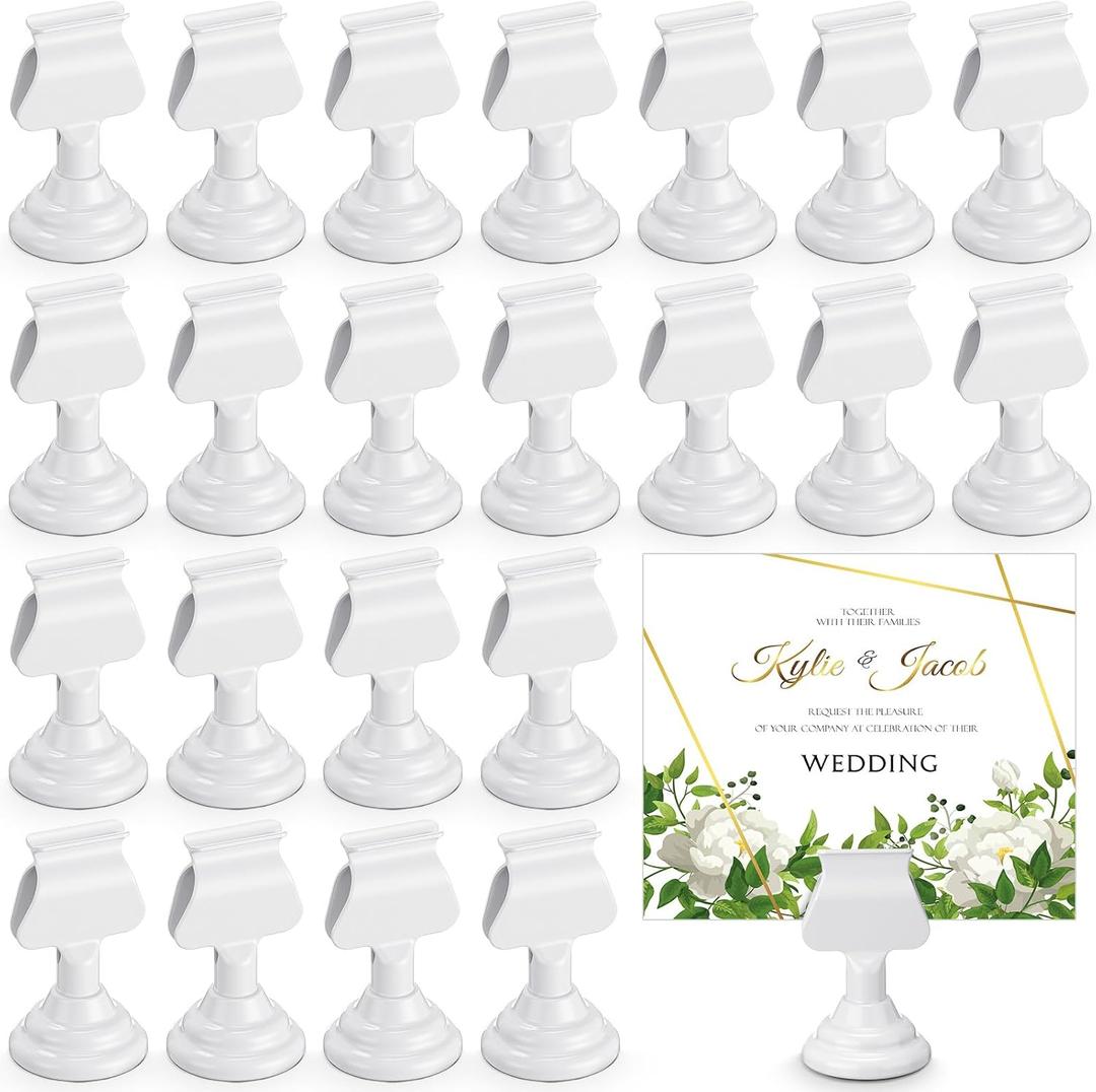 24 Pcs Wedding Table Number Holders Metal White Place Card Holder