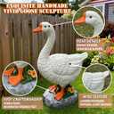 Porch Goose Statue Large White Porch Goose Big Resin Garden Lawn Yard 20 inches High Figurine Duck Decorative Figurine for Patio, Entryway Accent Indoor Outdoor Garden Gift