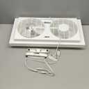 EZ-CHILL 9" Twin Window Fan with Manually Reversible Airflow Control, Auto-Locking Expanders, 2 Speed, Dual Fan, Exhaust, Airflow 9.84 ft/sec, Ideal for Home, Kitchen, Bedroom & Office, White