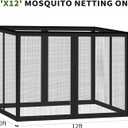 Gazebo Universal Replacement Mosquito Netting, 10' x 12' Outdoor Canopy Net Screen 4-Panel Sidewall Gazebo Curtains, with Zippers, Easy to Install, Fit for Most Gazebos 10x12 Canopy, Patio Black