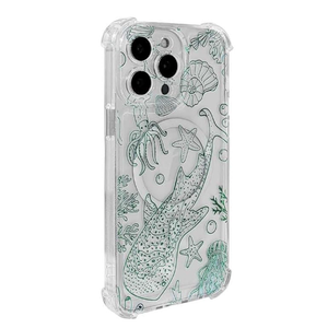 Weonmov for iPhone 16 Pro Max Case Clear Magnetic, Compatible with MagSafe, Ocean Marine Animals Pattern, Slim Shockproof Camera Lens Protection Phone Case for Women Men 6.7" - Green