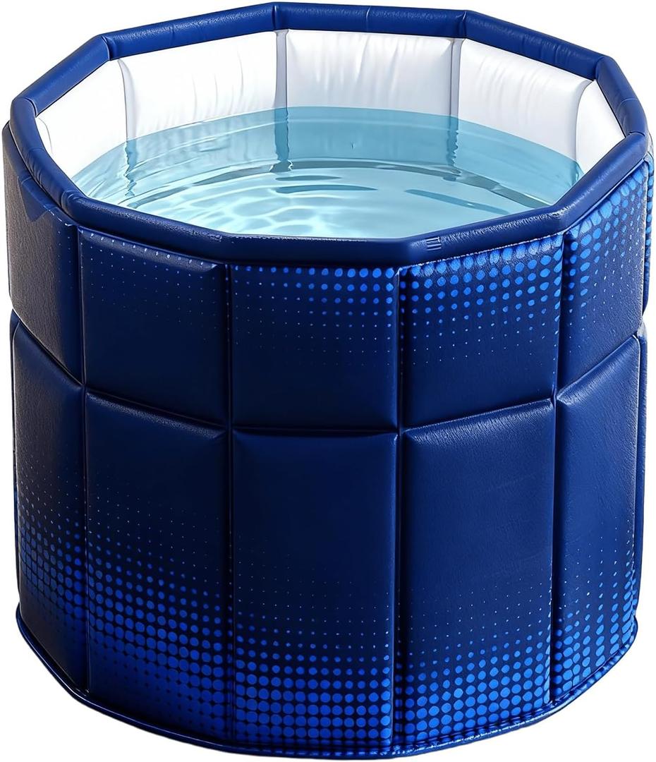 Portable Bathtub for Adult 27.5"x27.5" Collapsible Cold Plunge Bathtub Foldable No Installation Ice Bath Tub for Shower Stall, Bathroom Hot SPA Soaking Standing Tub