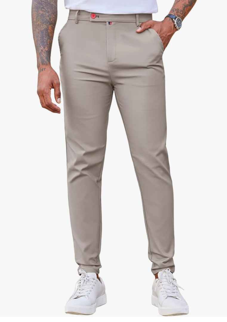 Beotyshow Men's Dress Pants Slim Fit Casual Trendy 2025 Formal Skinny Athletic Stretch Business Pant XXL