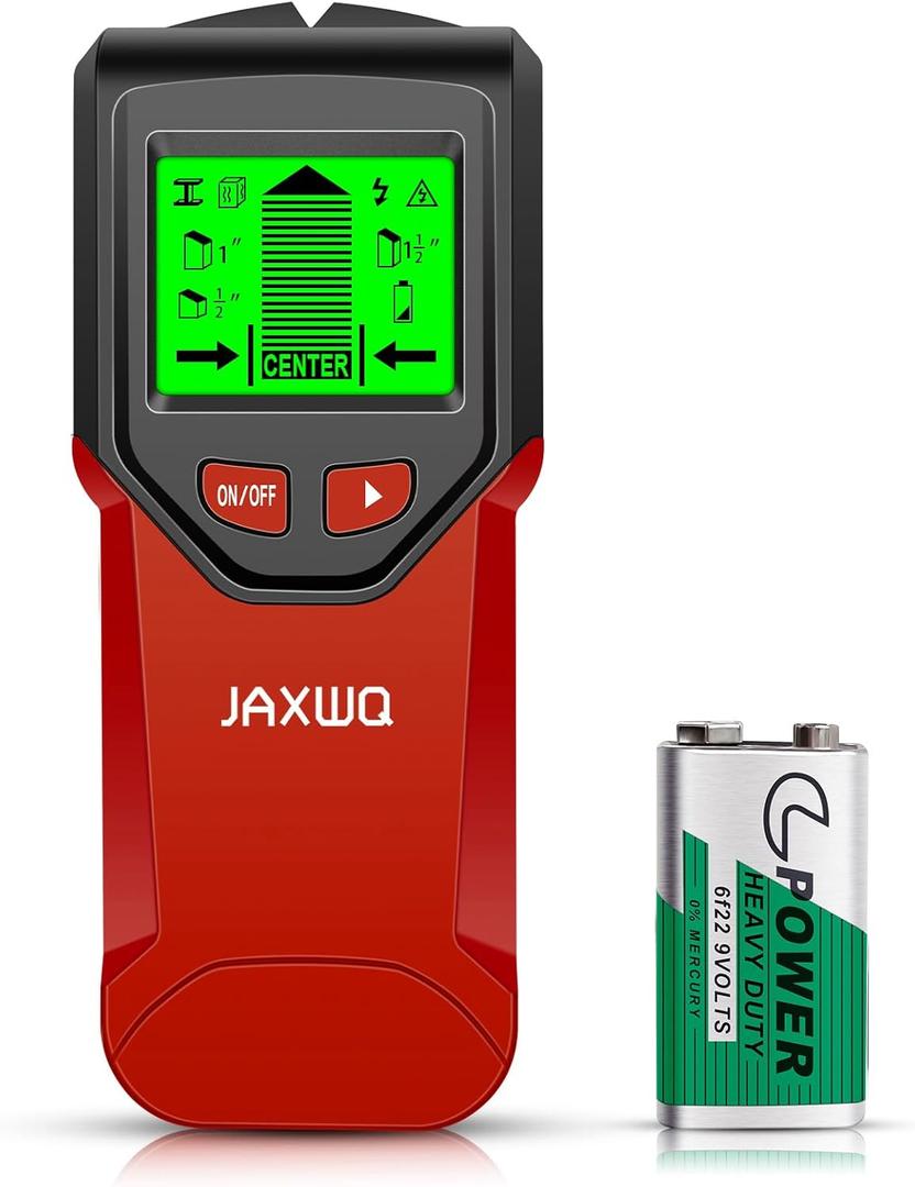 Stud Finder Wall Scanner - 5 in 1 Stud Finder Tool w/Smart Chip and HD LCD Display, Stud Detector Beam Finders for the Center and Edge of Wood AC Wire Metal Studs Joist Pipe (Spicy)