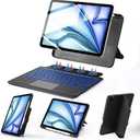 LAMA Trackpad Keyboard Case for 11 inch iPad Air 4/5/6/7/M1/M2/M3, Magnetic Rotatable & Detachable, 7Colors Backlit Case with Keyboard for iPad Pro 11" (4th/3rd/2nd/1st Gen), Portrait/Landscape, BK