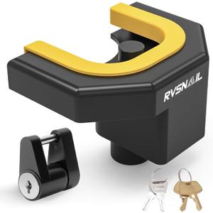 Trailer Hitch Locks Kit - Heavy-Duty Hitch Lock for 2" Couplers with Straight Lips, Anti-Theft Steel Core Lock with Keys for RV, Camper, Trailer, Boat, Caravan