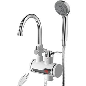 Eyes.sys Electric Shower Water Heater Instant Hot Water Faucet 360 Rotating Fast Heating Water Tap Tankless Water Heater with LED Display & Hose, Complete Shower Set, 30-60 Summer / 30-40 Winter
