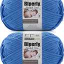6 Super Bulky Velvet Chenille Yarn for Crocheting - 2 Skein of 200g/7 oz - Ultra Soft Heavy Weight Chunky Knitting Yarn for Baby Blankets, Amigurumi, Home DecorSky Blue2 Skein