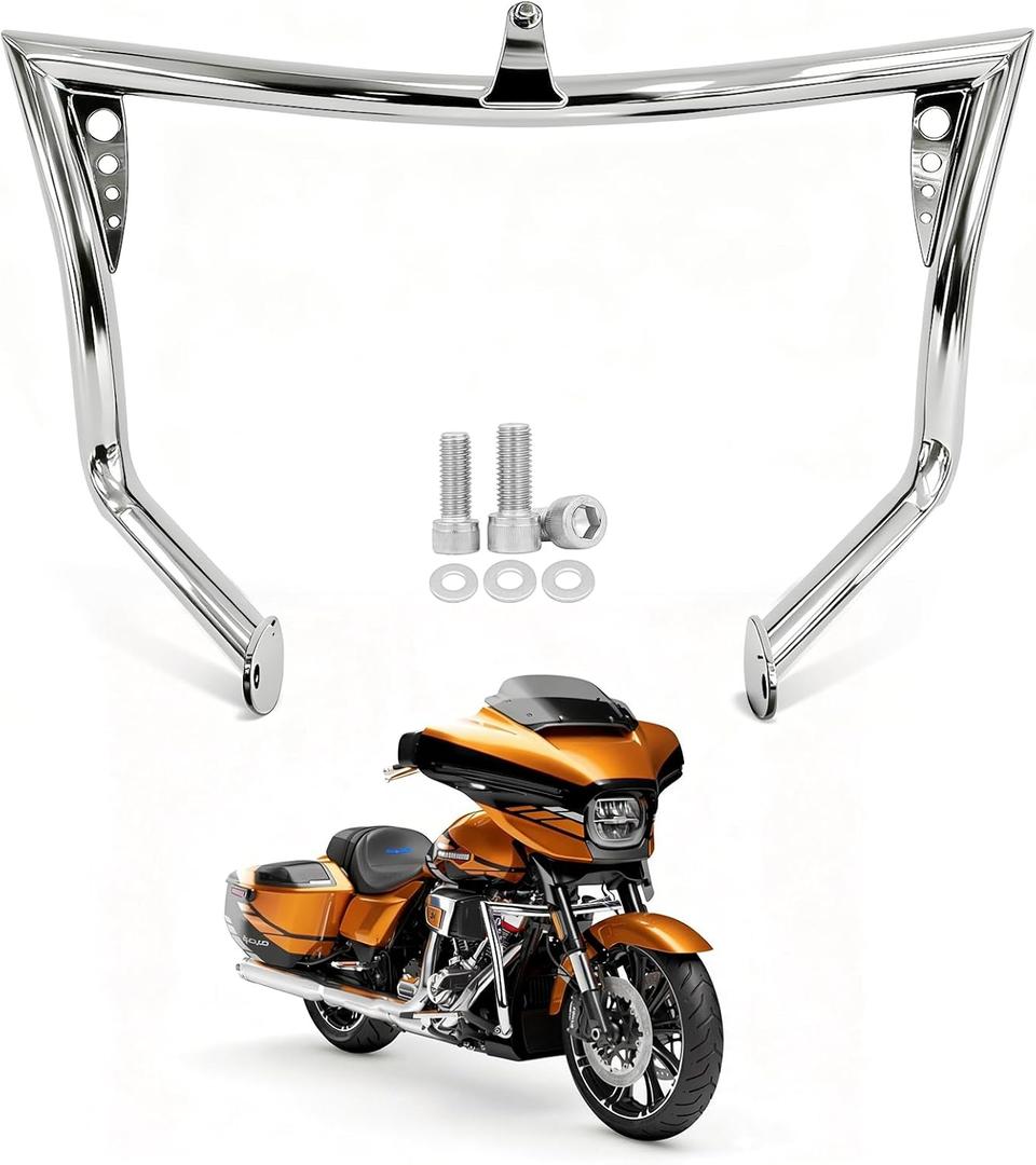 Engine Guard Highway Bar Crash Bar for 2009-2023 Harley Davidson Touring Road Glide Road King Street Glide Electra Glide CVO and Trike Models, Chrome