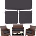 3 Pack Outdoor Replacement Cushions, Fit for 4-Seater Wicker Rattan Patio Conversation Set, 36x18x3,18x18x3, Liner & Cover (Grey)