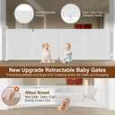 Miumoon 200 inch Retractable Baby Gates 42 inch Tall, Retractable Gate with Reinforced Strip Design to Prevent Crawling Through, 16 FT Outdoor Retractable Gates, Extra Wide Retractable Gate for Garage