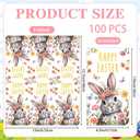 100 Pcs Happy Easter Bunny Napkins, Easter Disposable Paper Decorative Guest Napkins, Spring Bunny Rabbit Disposable Hand Towels for Lunch Dinner Kitchen Bathroom Party Table Decorations