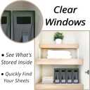 4 Pack Foldable Bed Sheet Set Organizer With Handle, Linen Closet Storage For Blankets, Duvet Covers, With Window And Label, Organizing Bedding, Queen & King Size, Gray