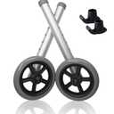 Walker aid Replacement Heavy-Duty Aluminum Caster Wheels with Non-Slip Foot Pads, Suitable for Standard Walker aid, Indoor and Outdoor Use (Gray-Black, 12 x 5 inches)