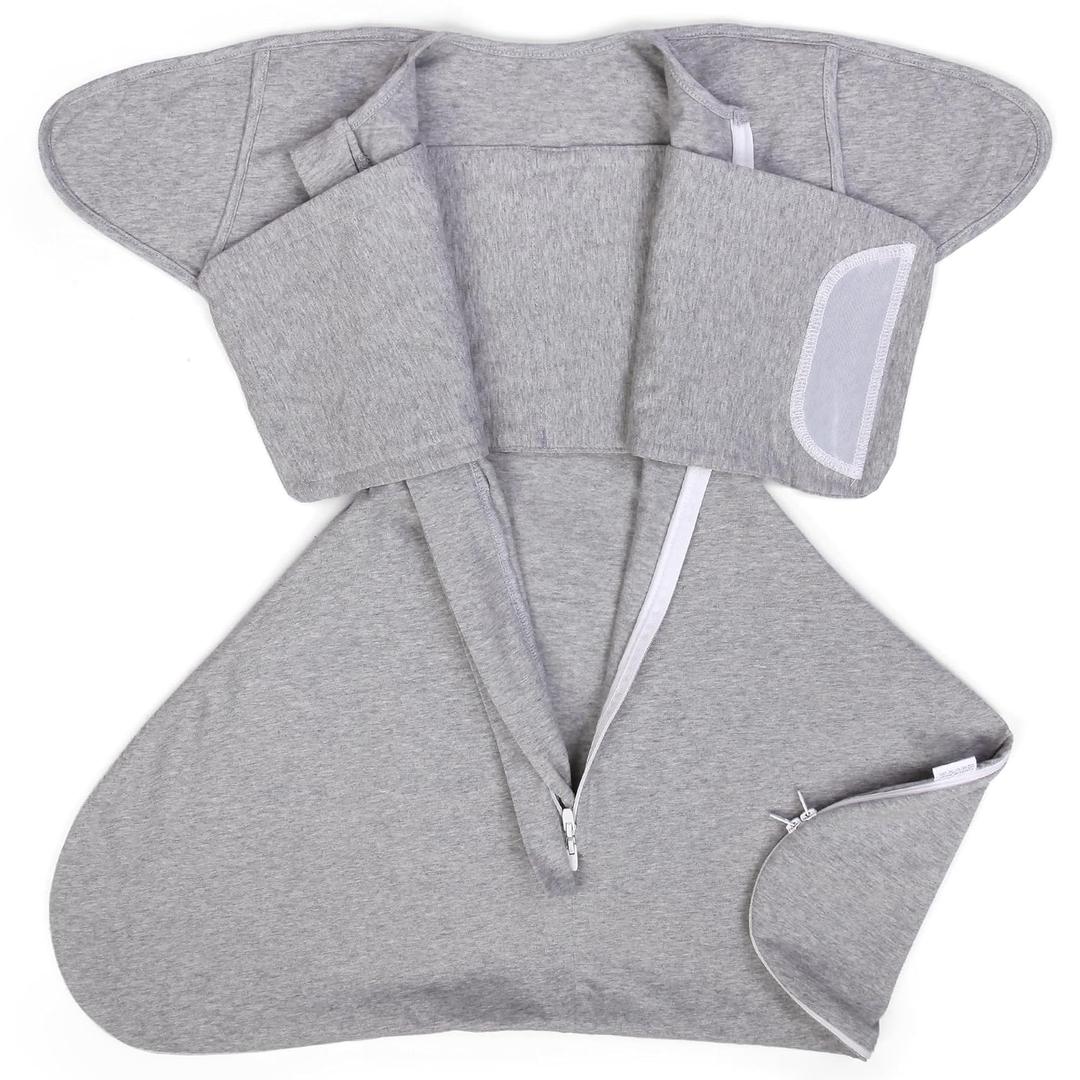 Sleep Sack Baby, Transition Swaddle Sack for Newborn, Swaddle Blanket Bottom with 2-Way Zipper, Easy to Change Diapers,Prevents Startles, 3-6 Months TOG 1.0, Medium (Grey)