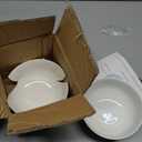 Cereal Bowls Set of 2, White Soup Bowls 20 oz / 6 inch | Ceramic Breakfast Bowl, Kitchen Bowl for Salad, Pasta, Oatmeal, Noodle, Rice, Microwave and Dishwasher Safe