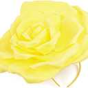 Large Flower Fascinators Womens Derby Hat Wedding Prom Rose Fascinator Hat Tea Party Headpiece with Headband Clip (Yellow)