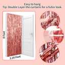 Rose Gold Backdrop Birthday Decorations - Foil Fringe Curtain Streamers for Sweet 16 Party Decorations Birthday Decorations for Women-5 Packs