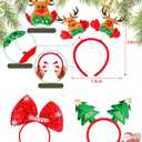 Christmas Light Up Necklace Headband Glasses Set, Christmas Party Favors, LED Bulb Necklace Headwear Eyeglasses Accessories