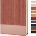 Lined Journal Notebook for Work College Ruled Note Book 7.2"x9.6" B5 PU Leather Daily Journaling 160 Pages for Women Men Writing Home School Supplies Business (Dark Pink)