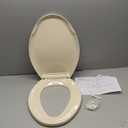 HIGHCRAFT Premium Elongated Toilet Seat with Slow-Close Design, Adjustable Hinges & Quick Removal Mechanism - Wood Toilet Seat - Fits Standard Elongated Toilets - Oval Toilet Seat in Bone/Beige