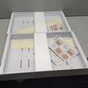 2 Pack Expandable Pull Out Cabinet Organizer 21"Deep With Raising Pad for Framed Cabinets,Upgrade 3 Slide Rails Slide Out Drawers,Roll Out Shelves Adhesive,Adjustable Width 15.15"-26.3" White