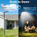100" Solar Lamp Post Lights with Pole & Remote, Outdoor IP65 Waterproof 420 LEDs Solar Street Lights, Black Metal Flood Solar Motion Pathway Lights for Yard, Garden, Patio, Lawn, Garage