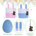 Easter Basket Empty 2 PCS Bunny Woven Rope Easter Baskets for Kids Easter Hunt Baskets with Handle Bags Easter Gifts for Kids Toddlers Girls Boys Teens Set of 2 Blue and Pink