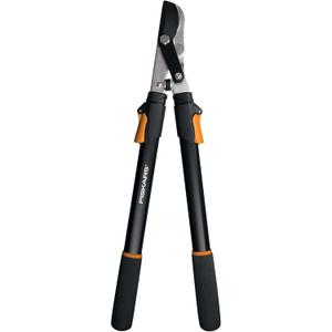Fiskars Power-Lever Extendable Lopper, 2X Cutting Power, Precision-Ground Blade, 25"-37", Black & Orange