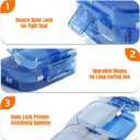5 x Foldable Travel Pill Organizer 3 Layers Large Capacity, Portable Pill Box Case with 9 Compartments for Medication Vitamins Supplements (Blue)
