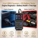 NOVEINN Bluetooth OBD2 Scanner, 2-in-1 Check Engine Code Reader & 12V Car Battery Tester, Diagnostic Scan Tool with EVAP Test, Performance & Trip Analysis, for 1996+ Cars & Trucks