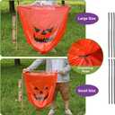 Halloween Leaf Bags, 12 Large & Small Plastic Reusable Pumpkin Bags with Twist Ties for Outdoor Party & Garden Decorations