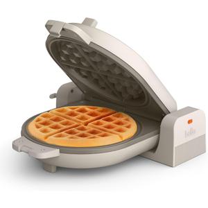 bella Flip-n-Store Waffle Maker with EverGood Ceramic Nonstick Coating, Fits-anywhere Kitchenware, Power Indicator Light, Cool Touch Handle & Cord Wrap, 7 Wide & 1" Deep Plates, 1000 Watt, Oatmilk