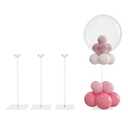 YALLOVE Clear Acrylic Tabletop Balloon Stand Kit, 15.75 Inch 4 pack Balloon Stick Holder with Base for Table Top Centerpiece Party Decoration (Balloons Not Included)