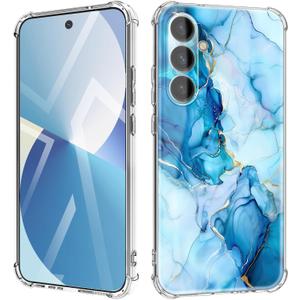 for Samsung Galaxy A57 Case 5G Flowers and Marble Slim Anti-Drop Shockproof Protective Soft Shockproof Clear Phone Protective Covers 6.7 Inch for Women (Golden Tides)