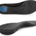 iemot Women's Arch Support Warm Insoles Comfort Replacement Shoe Inserts Lamb Wool Plantar Fasciitis Relief High Arch Orthotics Inserts for Work Boots Slippers Grey US6/ EU37