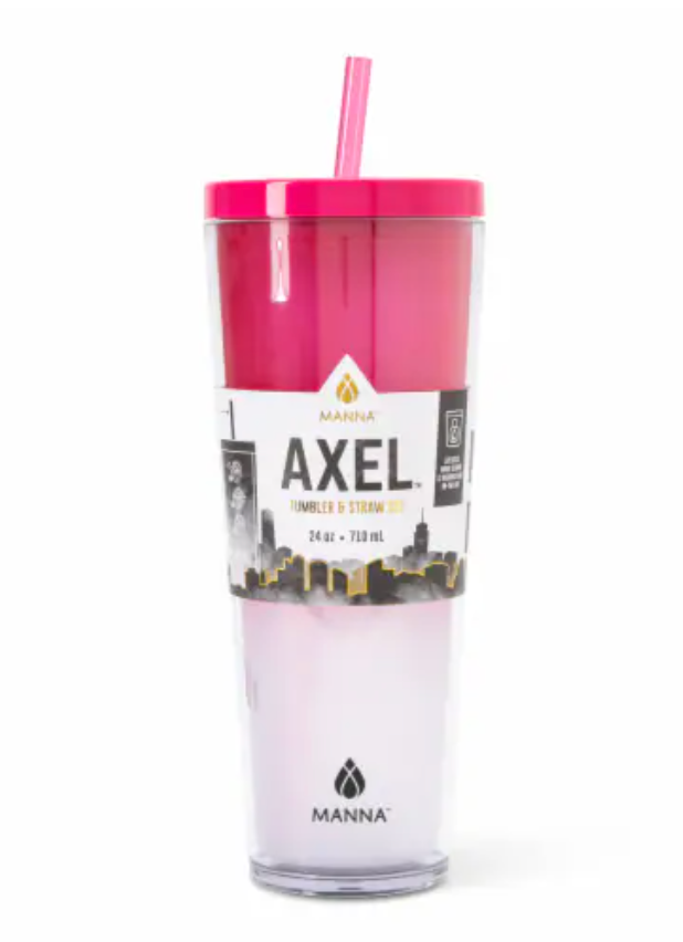 Manna Chilly Double-wall Vacuum Insulated Stainless Steel Tumbler with Splash-proof Lid and Reusable Tritan Straw - 24 Oz