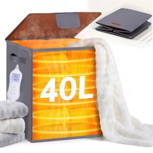 Leroci Foldable Towel Warmer 40L Large Capacity for Oversized Towels, Robes & Blankets, Fast Heating with 4 Modes, Auto ShutOff, Gift Box