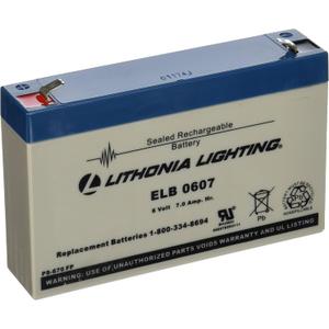 Lithonia Lighting ELB 0607 Rechargeable Emergency Replacement Battery, 250 watts, 6 Volts, 7 Amp, White Lithonia Lighting ELB 0607 Rechargeable Emergency Replacement Battery, 250 watts, 6 Volts, 7 Amp, White