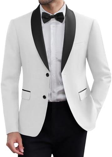 COOFANDY Men Tuxedo Jacket Slim Fit Blazer Suit Jacket Prom Dinner Party Wedding Size L