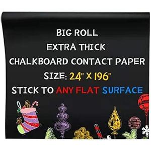 Oxdigi Black Chalkboard Contact Paper/24 x 196 inches/Large Chalk Board Roll Peel & Stick/Self Adhesive Wallpaper Blackboard Wall Decal Sticker Removable/Kids’ Black Chalkboard/extra thick 0.3mm / CPP