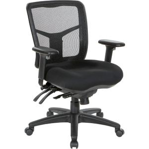 Office Star ProGrid Breathable Mesh Manager's Office Chair with Adjustable Seat Height, Multi-Function Tilt Control and Seat Slider, Mid Back, Coal FreeFlex Fabric