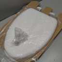 Mayfair Padded Toilet Seat, Cushioned Soft Vinyl over Wood Core Seat, Secure Hinges, Easy Clean, Made in USA, Elongated, White